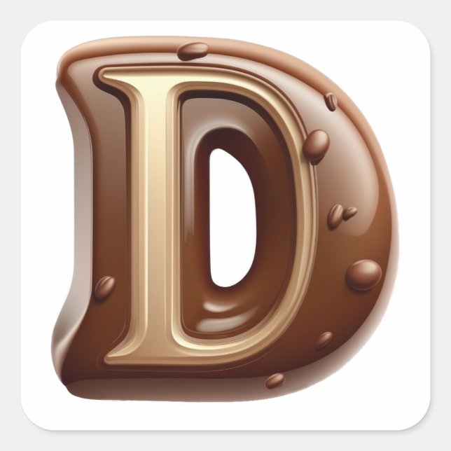 Chocolate letter D stickers (Front)