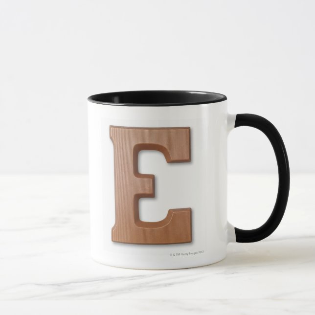 Chocolate letter e mug (Right)