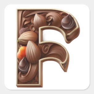 Chocolate letter F stickers