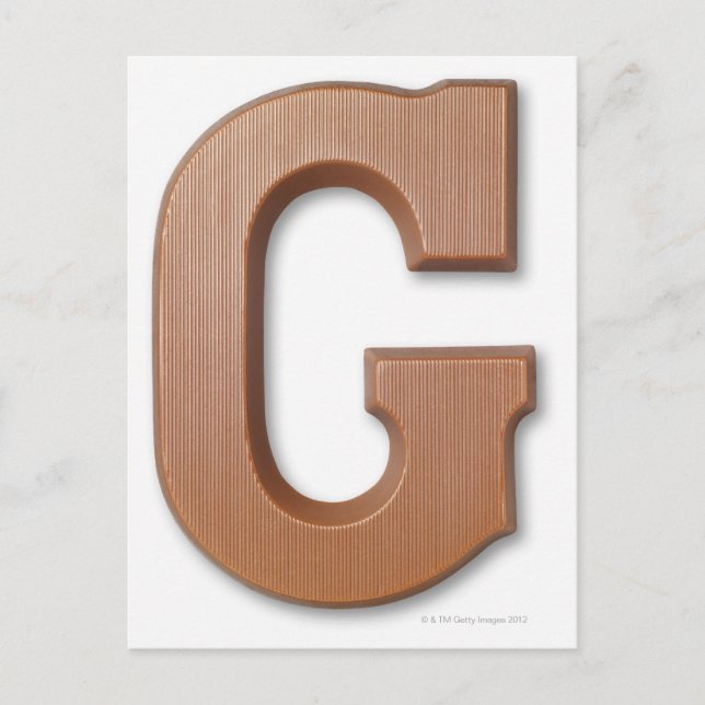 Chocolate letter g postcard (Front)