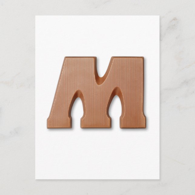 Chocolate letter M Postcard (Front)