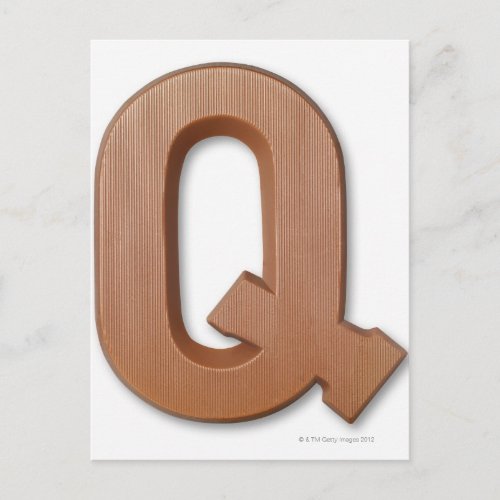 Chocolate letter q postcard