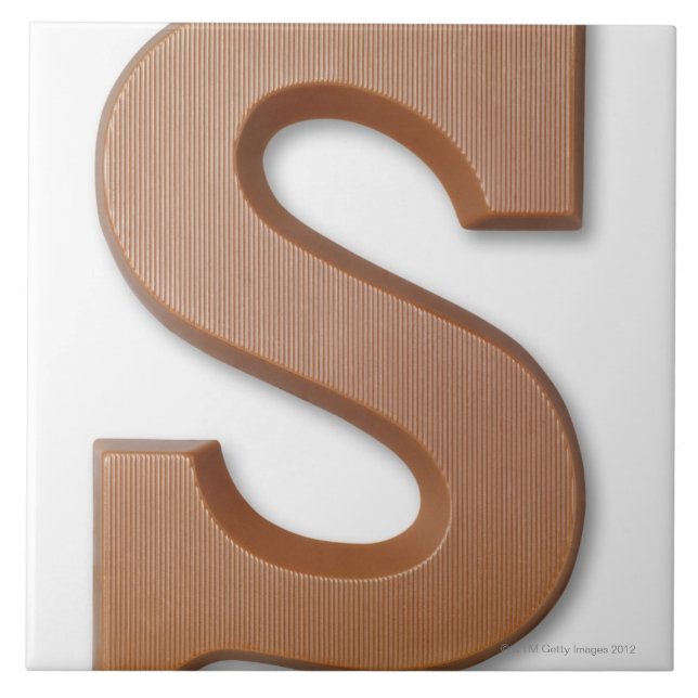 Chocolate letter s ceramic tile (Front)