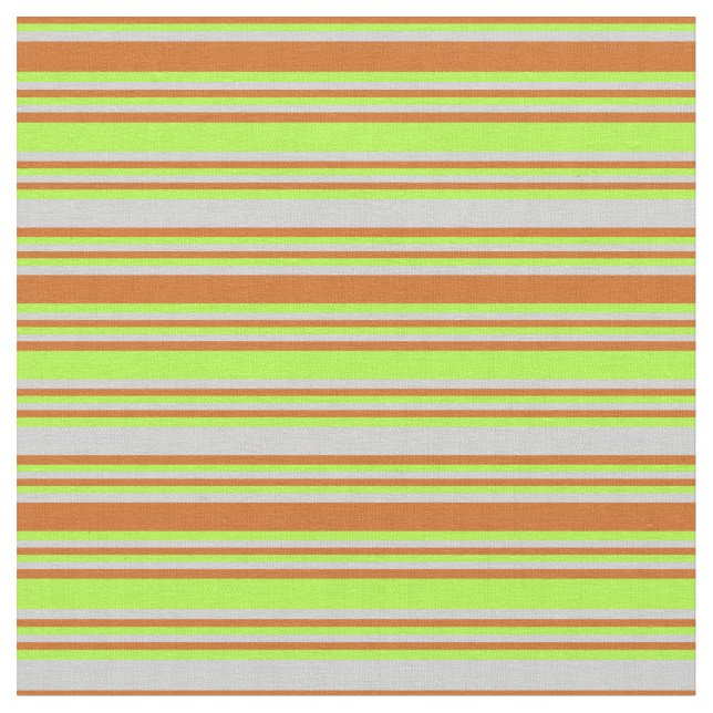 Chocolate, Light Green & Light Gray Lines Fabric (Close Up)