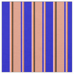 [ Thumbnail: Chocolate, Light Pink, Blue, Dark Salmon & Black Fabric ]