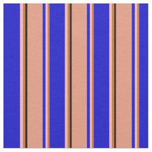 Chocolate, Light Pink, Blue, Dark Salmon & Black Fabric