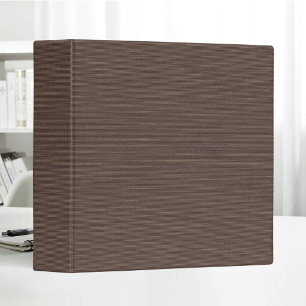 Chocolate Linen Fabric Texture Simple Blank 3 Ring Binder