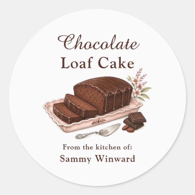 Chocolate Loaf Cake Gift Label (Front)