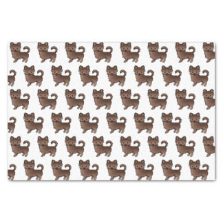 Chocolate Long Coat Chihuahua Cute Dog Pattern Tissue Paper