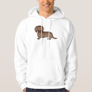 Chocolate Long Hair Dachshund Cute Cartoon Dog Hoodie