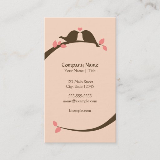 Customizable Chocolate Love Birds Business Card