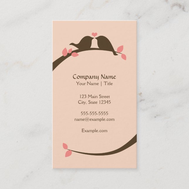 Chocolate Love Birds Business Card (Front)