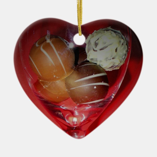 Chocolate Love in Glass Ornament (Front)