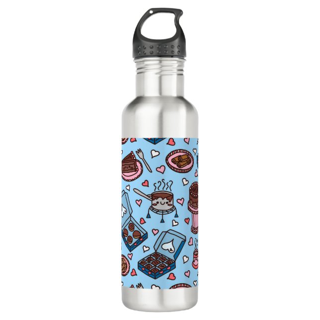 Chocolate lover cute stainless steel water bottle (Front)