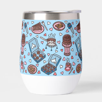 Chocolate lover cute thermal wine tumbler