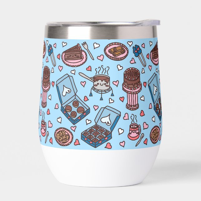 Chocolate lover cute thermal wine tumbler (Left)
