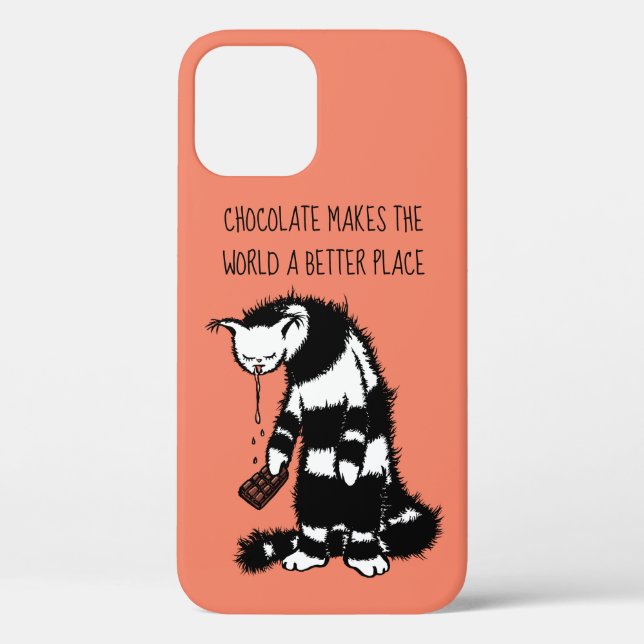 Chocolate Lover Design - Funny Cat Character Case-Mate iPhone Case (Back)