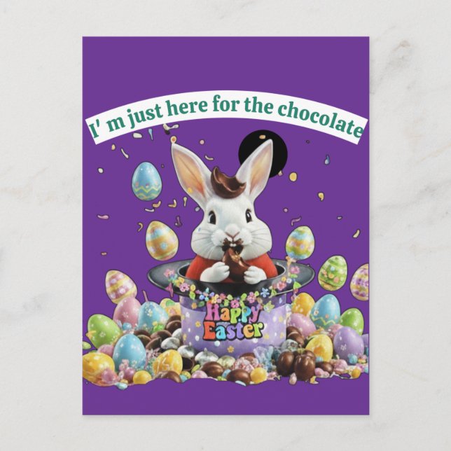 Chocolate Lover Easter Postcard (Front)