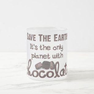 Chocolate Lover Frosted Glass Coffee Mug