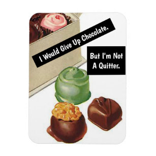 Chocolate Lover Funny Vintage Card Magnet