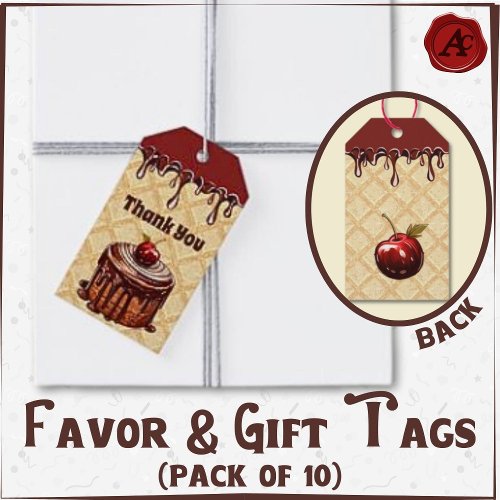 Chocolate lover gift tag chocolate cherry cake  gift tags