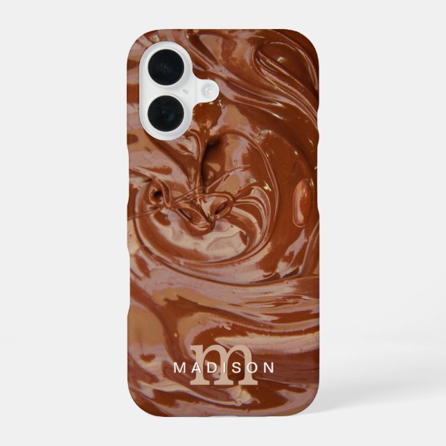 Chocolate Lover Monogram Name Iphone Case (Back)