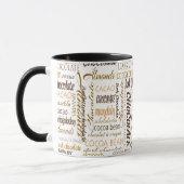 Chocolate Lover Multilingual Typography Collage Mug (Left)