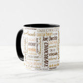 Chocolate Lover Multilingual Typography Collage Mug (Front Left)