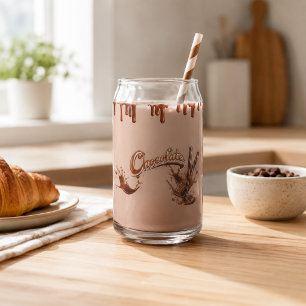 Chocolate Lovers Dripping Chocolate Can Glass