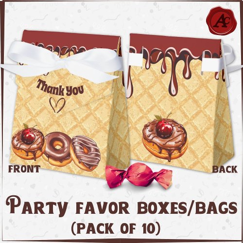 Chocolate lovers gift bag Chocolate donut  Favor Boxes