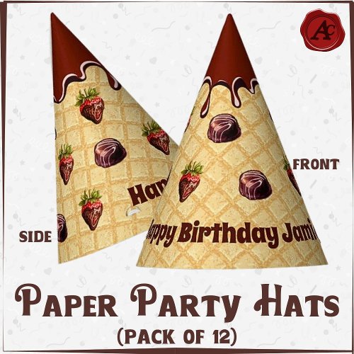 Chocolate lovers paper hat Chocolate strawberry Party Hat