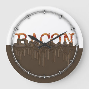 Chocolate LOVES Bacon Large Clock