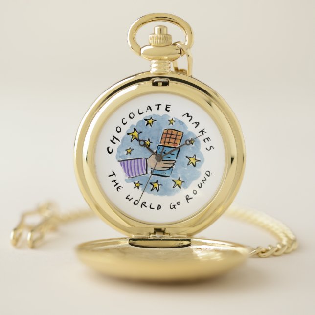 Chocolate makes the world go round pocket watch (Inside)