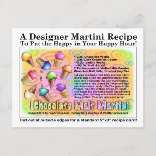 Chocolate Malt Ice Cream Martini Recipe Postcard
