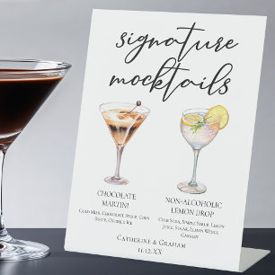 Chocolate Martini Lemon Drop Dessert Mocktails Pedestal Sign