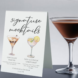 Chocolate Martini Lemon Drop Dessert Mocktails Table Tent
