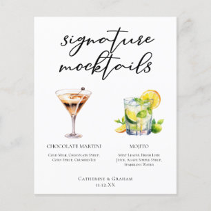 Chocolate Martini Mojito Wedding Mocktails Menu