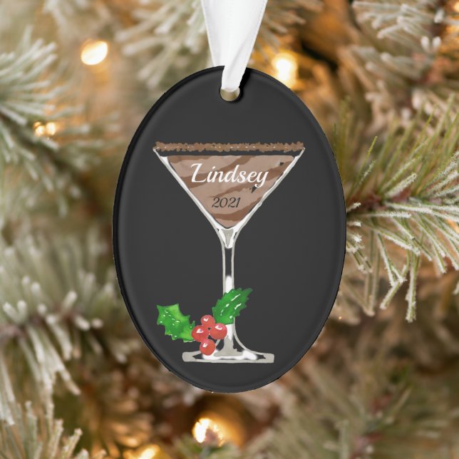 Chocolate Martini Personalized Ornament (Tree)