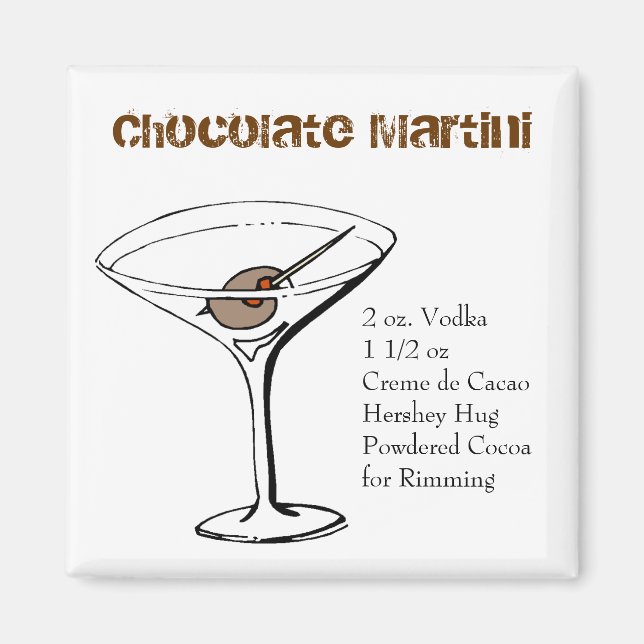 Chocolate Martini Recipe Magnet (Front)