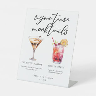Chocolate Martini Shirley Temple Sweet Mocktails Pedestal Sign