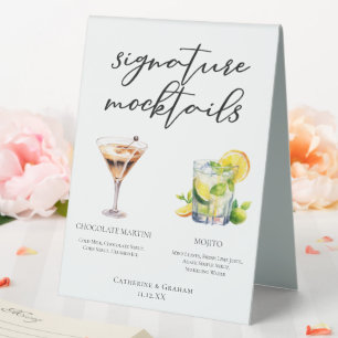 Chocolate Martini Virgin Mojito Mocktail Menu Table Tent