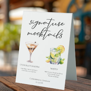 Chocolate Martini Virgin Mojito Mocktail Menu Table Tent
