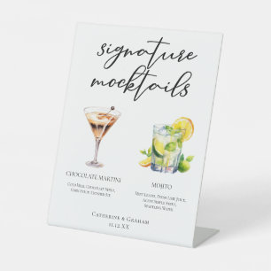 Chocolate Martini Virgin Mojito Mocktails Menu Pedestal Sign