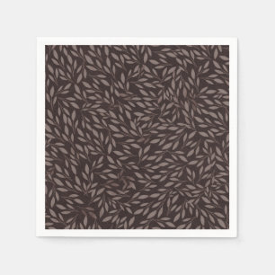 Chocolate Mauve Pink Leaves Botanical Wedding Napkins