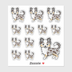 Chocolate Merle Long Coat Chihuahua Cute Dogs Sticker