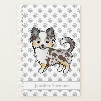 Chocolate Merle Long Coat Chihuahua Dog &amp; Text Planner