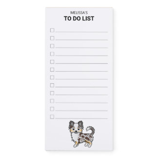 Chocolate Merle Long Coat Chihuahua Dog To Do List Magnetic Notepad