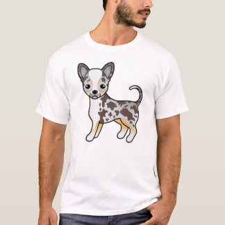 Chocolate Merle Smooth Coat Chihuahua Cartoon Dog T-Shirt