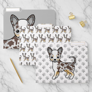 Chocolate Merle Smooth Coat Chihuahua Cute Dog File Folder
