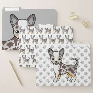 Chocolate Merle Smooth Coat Chihuahua Cute Dog File Folder